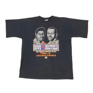 Vintage Bowe vs Holyfield 3 Shirt Mens XL Caesars Palace Vegas Black Boxing 1995